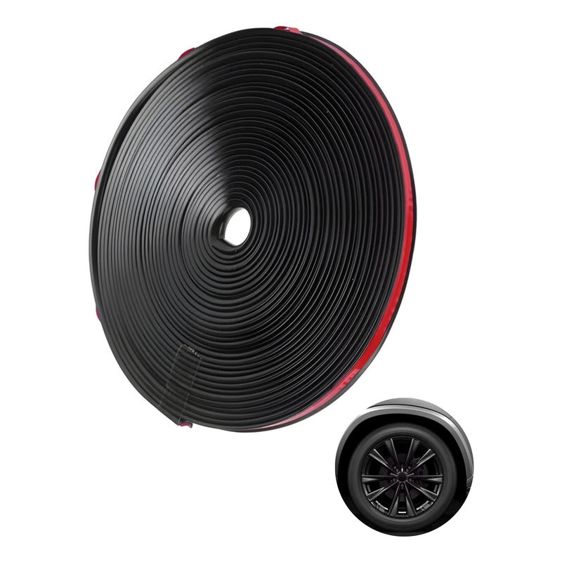 Moldura Protectora De Llanta Moldura Decorativa 8mt Auto Ryc Negro
