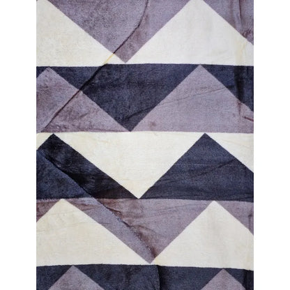 Plumón Cobertor Cubrecama Plush Chiporro Funda 2p Diseños Gris Mod12 Zigzag