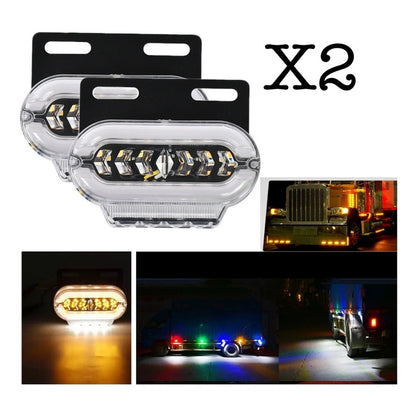 X2 Luz Led Lateral Bicolor Luz De Trocha 24v Destellante