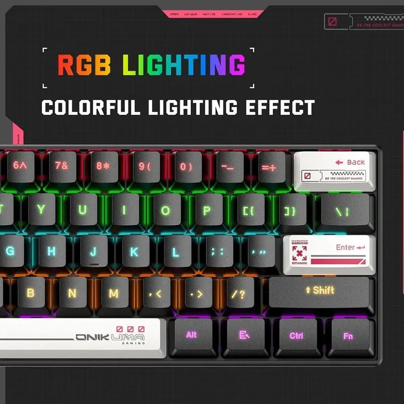 Teclado Mecanico Onikuma G55 Rgb Gaming Negro Inglés Us