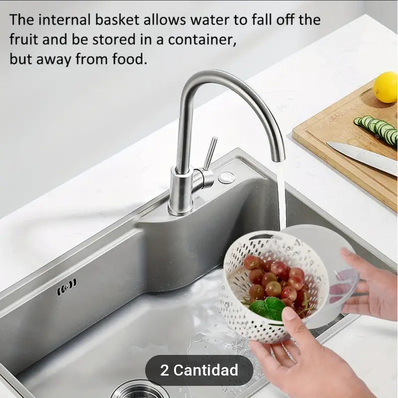 X3 Tupper Hermético Contenedor Alimentos Frescos Con Colador Color Azul Circular