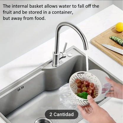 X3 Tupper Hermético Contenedor Alimentos Frescos Con Colador Color Azul Circular