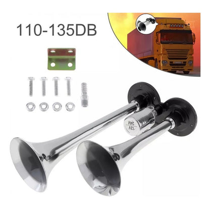 Bocina De Aire Electrica Doble Trompeta 12v-24v Auto Camión