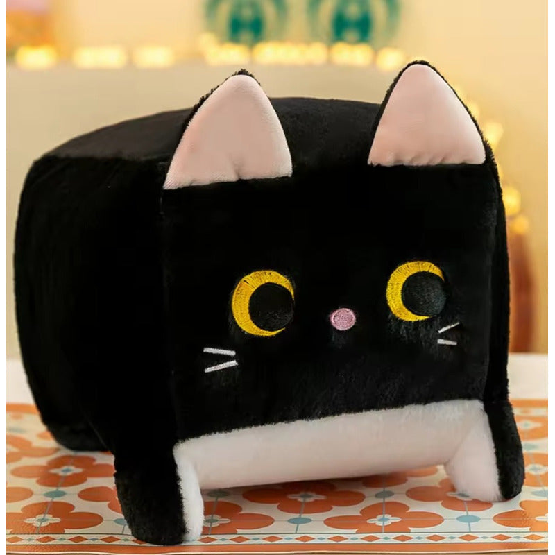 Peluche Cojin D Gato Kawaii Felpa Super Suave Cubo Cute /r&c
