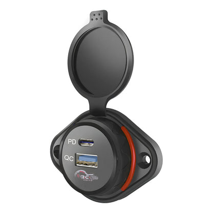 Adaptador Carga Rápida 1 Usb 1 Type C 12-24v Sobrepuesto