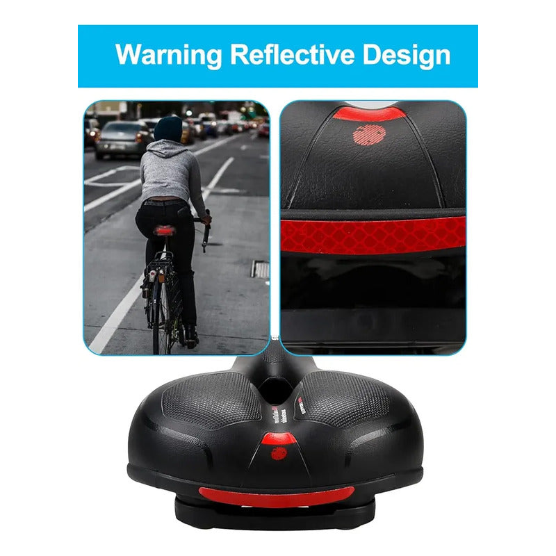 Sillin Asiento D Bicicleta Antiprostático Acolchado Meryfoam Negro Rojo Ja-sd-8082
