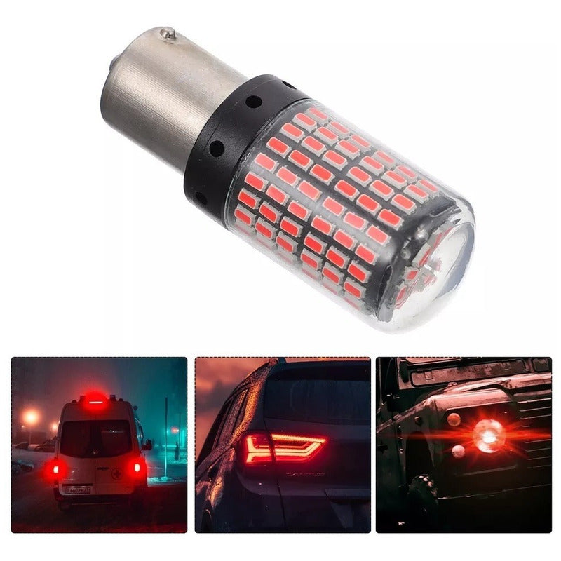 X2 Ampolleta Destellante Rojo 144led Luz Freno Estrobo Canbu