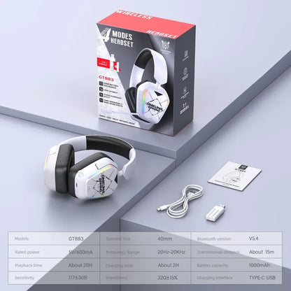 Audifono Gamer Onikuma Gt883 4modos Bluetooth Usb C Y Cable Blanco Gt883