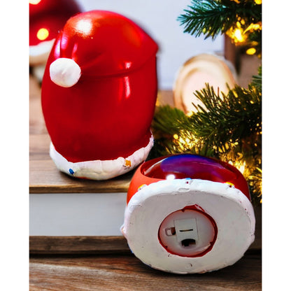 Esfera Navideña De Gorro Pascuero Con Luz Lámpara Navidad