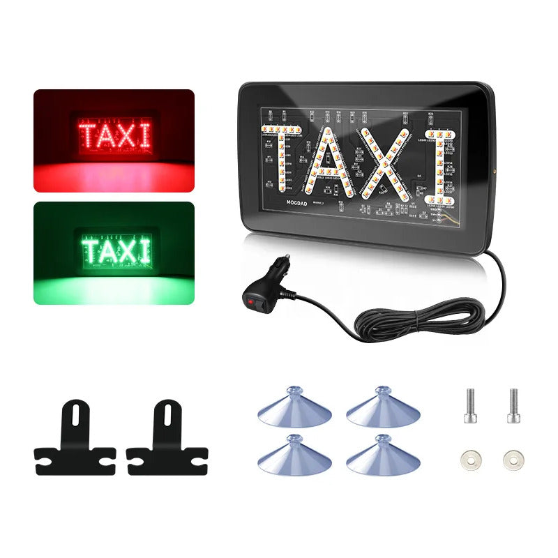 Letrero Luz Led Taxi Bicolor Con Ventosa Conexión Cenicero Rojo/verde 13303