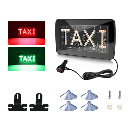 Letrero Luz Led Taxi Bicolor Con Ventosa Conexión Cenicero Rojo/verde 13303
