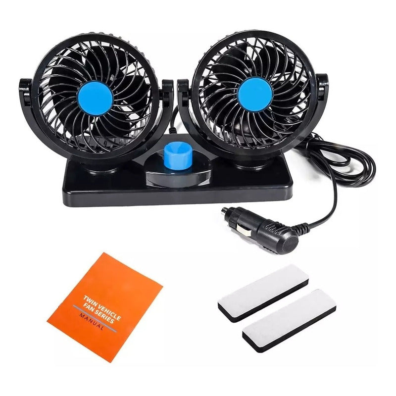 Ventilador Doble Automóvil 12v Accesorio Vehículo 360°/ R&c