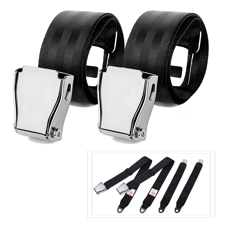 X2 Cinturón De Seguridad Tipo Avión 2 Puntas Auto Universal