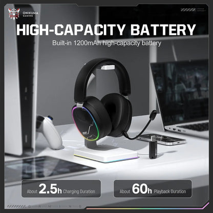 Audifono Gamer Onikuma Gt836 4modos Bluetooth Usb C Y Cable Negro Gt836