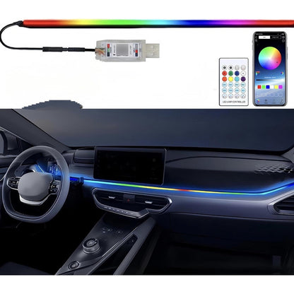 Hilo Led Tablero Luz Rgb Arcoiris Usb +bluetooth Control
