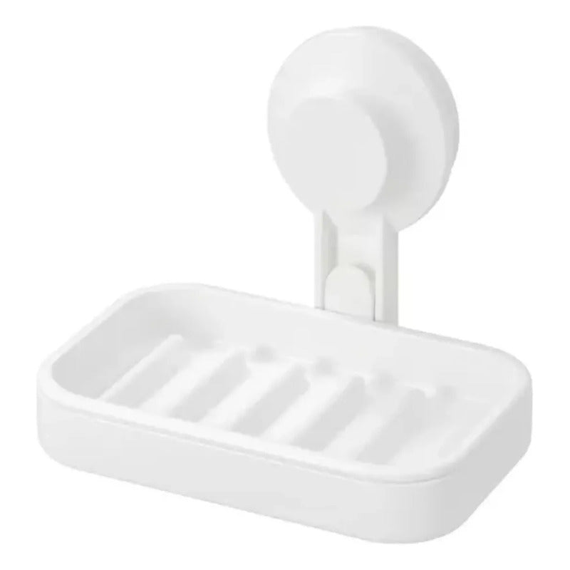Jabonera Con Ventosa Fuerte Soporte De Pared Para Jabón Blanco 30132