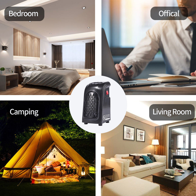 Calefactor Eléctrico Calentador Mini Portátil Control Y Adap