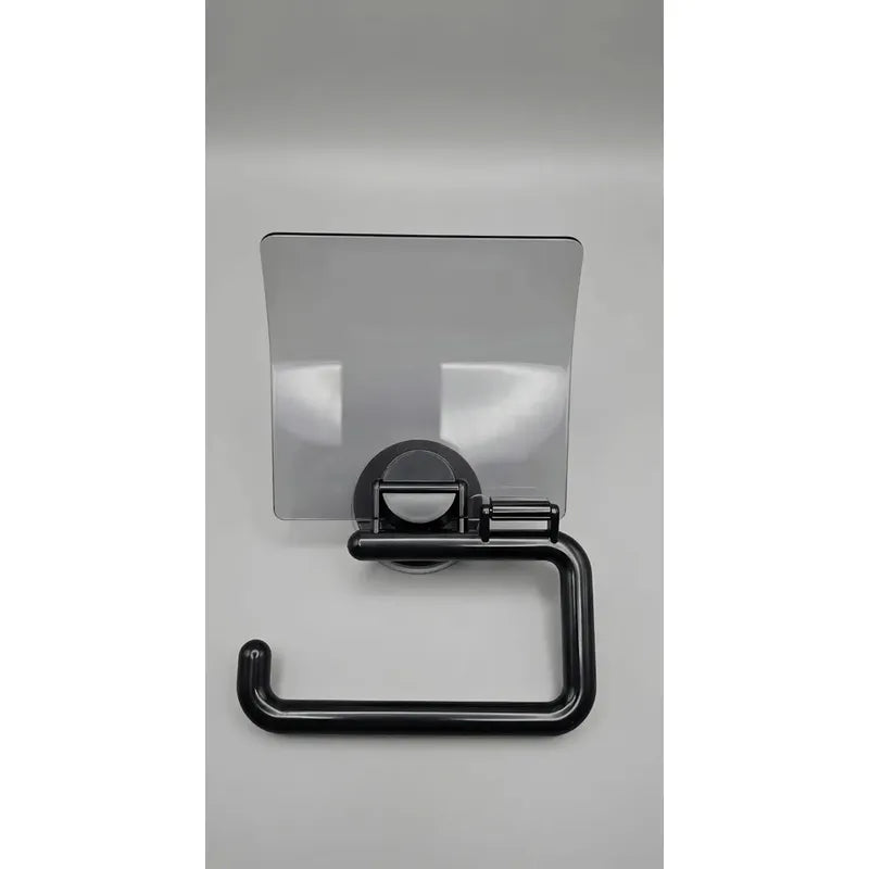 Porta Papel Higiénico Dispensador De Confort Cn Ventosa /r&c Color Negro Con Tapa 503633