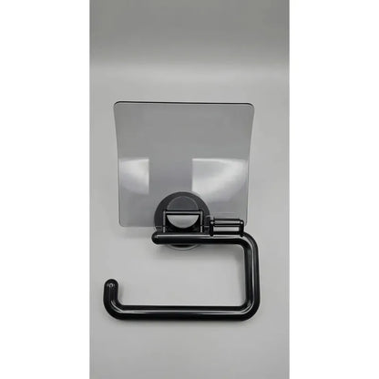 Porta Papel Higiénico Dispensador De Confort Cn Ventosa /r&c Color Negro Con Tapa 503633