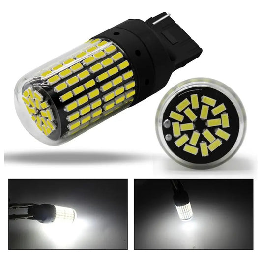 X2 Ampolleta Led T20 7440 144led Luz Blanca 360° Auto 1cont