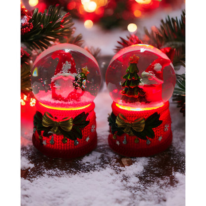 X6 Esferas De Cristal De Navidad Bola D Nieve Cn Luz Led 9cm