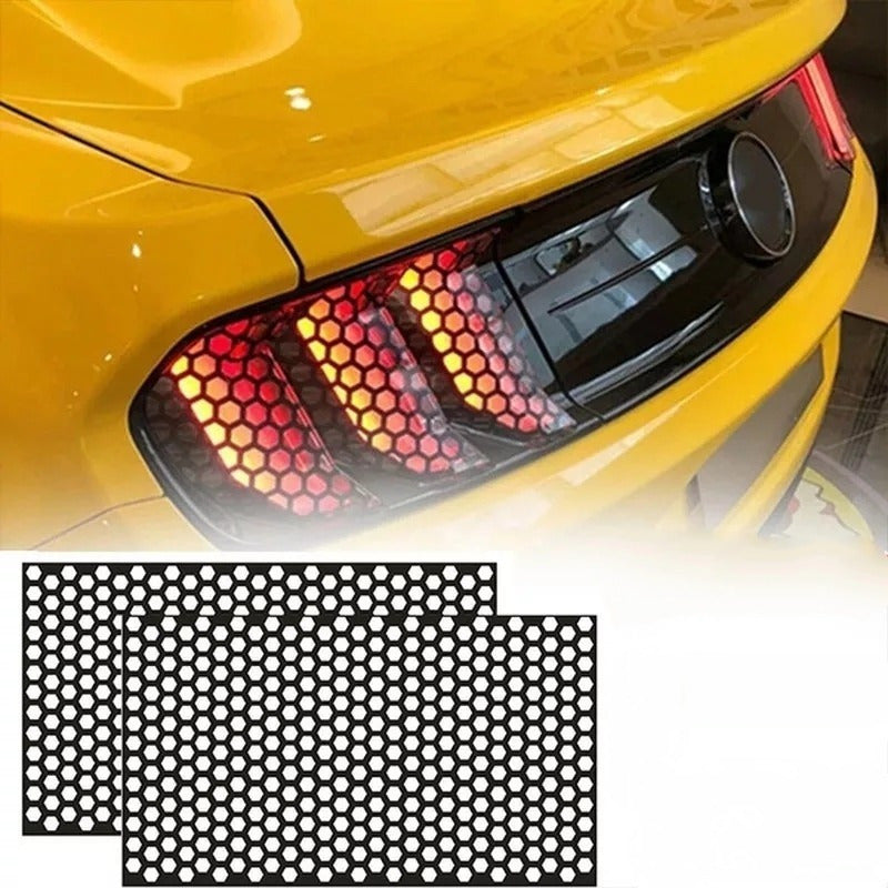 X2 Vinilo Adhesivo Foco Óptico Panal 48x30cm Auto Tunning