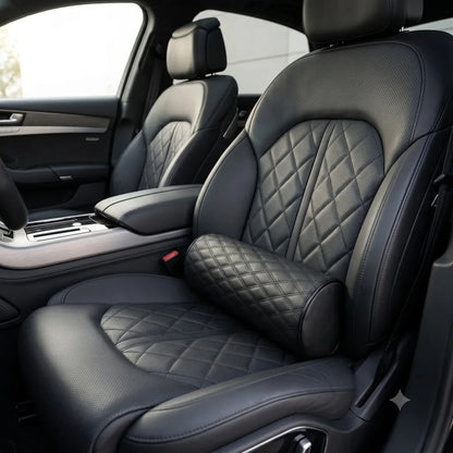 Reposa Cabeza Cojín Apoyo Lumbar Auto Eco Cuero Cilíndrico Negro Eco Cuero 14214