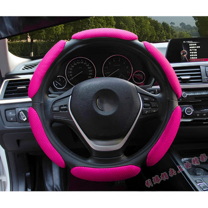 Funda Cubre Volante Universal 3d Acolchado Antidesliza Rosa