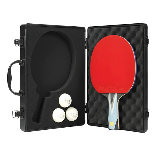 Paleta Profesional Loki W9102 Tenis De Mesa + Estuche Pelota Celeste Fl (cóncavo)