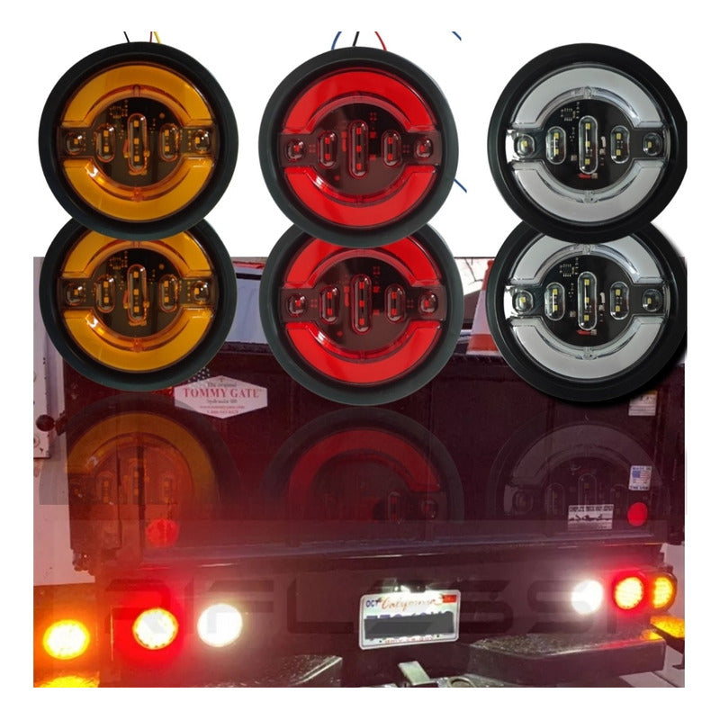 X6 Luz Led Trasera 12/24v Auto Camión Blanco Ámbar Rojo