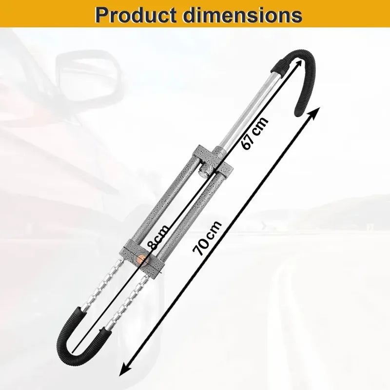 Traba Volante Y Pedal Antirrobo + Llave Seguridad Auto /r&c Oscuro 13283