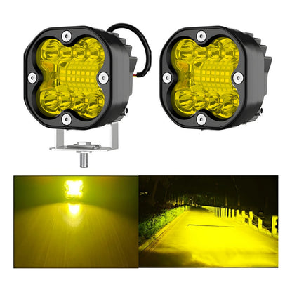 X2 Foco Antiniebla Destellante Led Cree Luz Amarilla 12-24v
