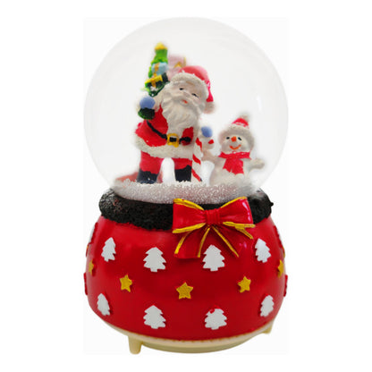 Bola De Nieve Esfera De Cristal Navidad Luz Y Música Decora