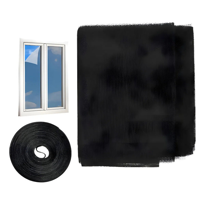 Mosquitero Malla Anti Mosquito Ventana Con Velcro 150x200cm Negro