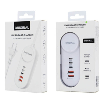 Cargador 35w Usb-c Hub Usb 5 Puertos Carga Rápida Alargador