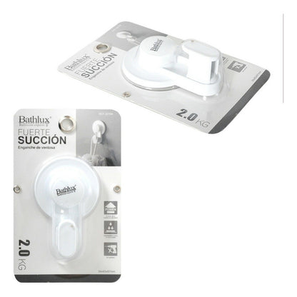 Bathlux Gancho Percha Con Ventosa Baño Sin Perforar Color Blanco