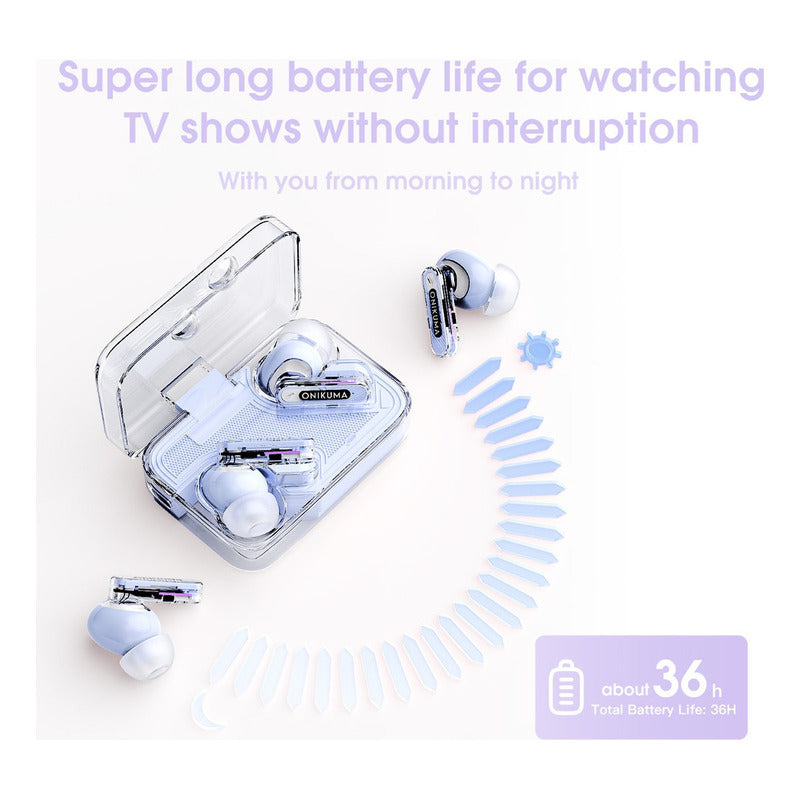 Auriculares Bluetooth Onikuma T5 Tws Reducción D Ruido Purpl T5 Purple