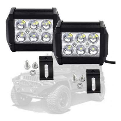 X2 Neblinero 6 Led 18w Foco Led Potente Auto Pack Spots /ryc