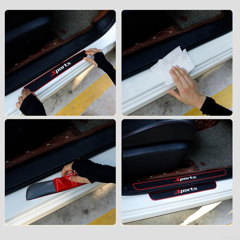 X4 Pisadera De Goma Adhesiva Sticker Cubre Socalo Protección