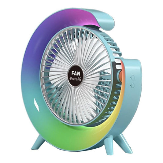 Ventilador De Mesa Recargable Usb 2 En 1 Con Lámpara Luz Led