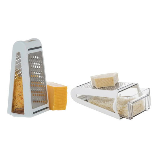 Rallador De Queso 2 Maneras Con Caja De Almacenamiento Color Blanco