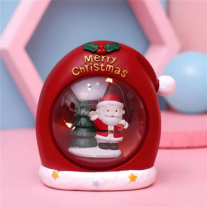 Esfera Navideña De Gorro Pascuero Con Luz Lámpara Navidad