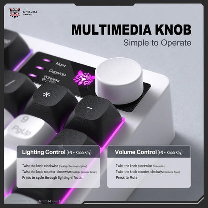 Teclado Gamer Onikuma Mt902 Blanco 3modo Conexión Silencioso Blanco Mt902 Inglés Us