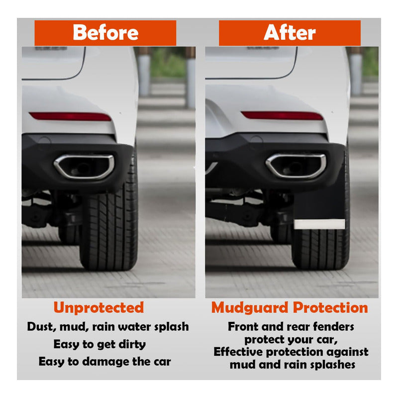 X4 Guardarbarro Guardafango Auto Universal Cn Refuerzo Acero
