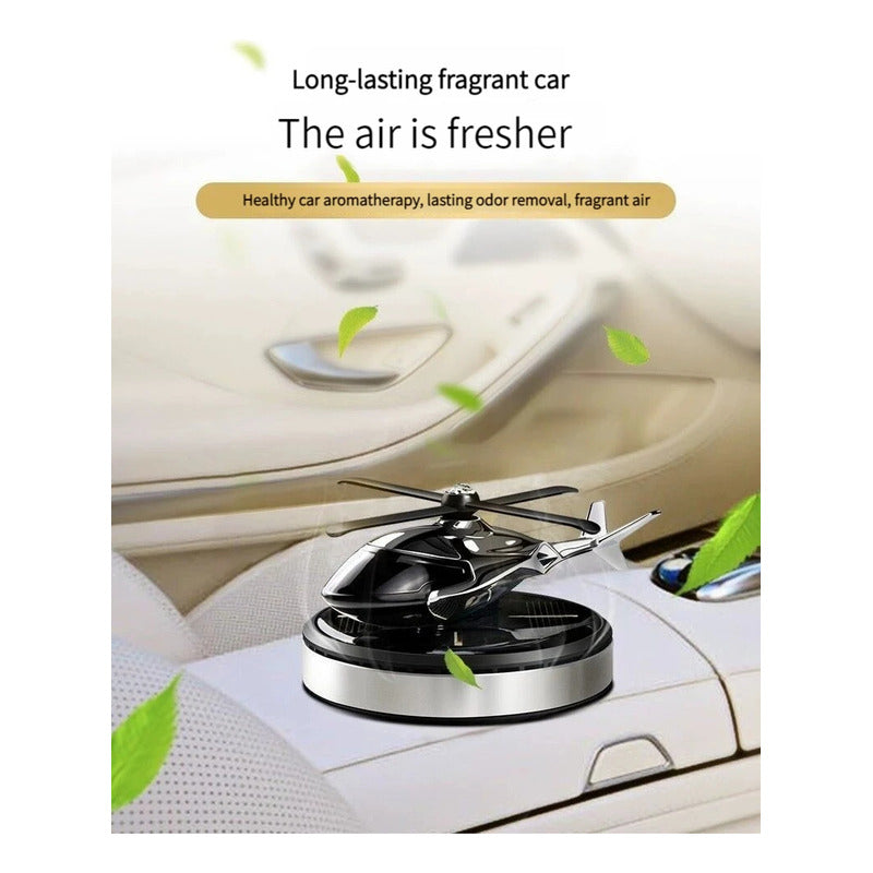 Aromatizante Solar Helicóptero Giratorio Difusor Aroma Auto Color Plateado Fragancia Incienso 174127