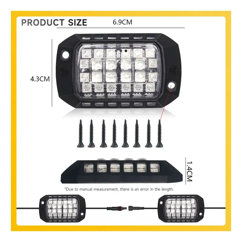 Kit Luz De Chasis 3d 36led Rgb Bluetooth Control 12v Tunning