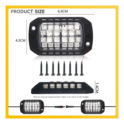 Kit Luz De Chasis 3d 36led Rgb Bluetooth Control 12v Tunning