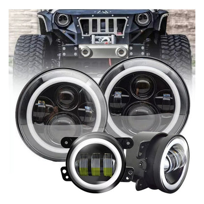 Kit Foco Jepp 7'' Ojo De Ángel + Foco Antiniebla 4'' Wrangle
