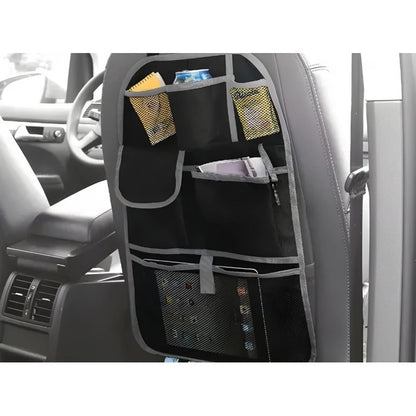 Organizador Para Respaldo Asiento Trasero Auto Multifunción Negro Eco Cuero 14222