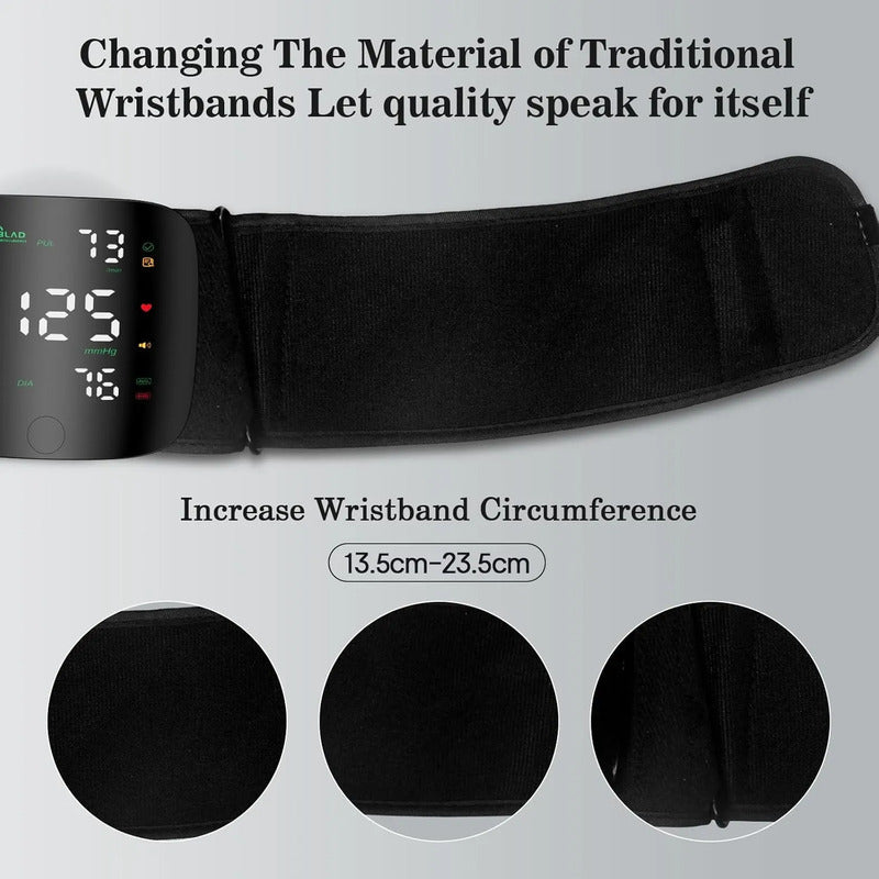 Toma Presión Arterial Digital De Muñeca Con Voz Pantalla Led Negro Gl70096